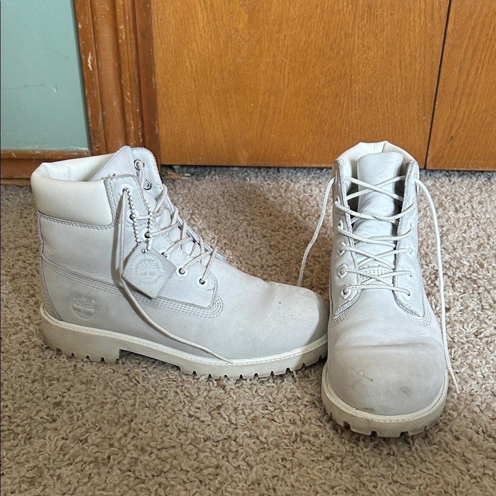 Timberland Off-White Leather Boots